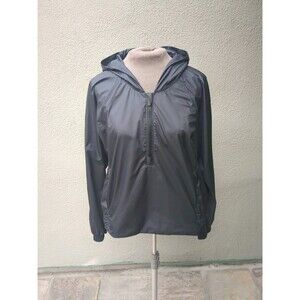 Lululemon Jacket Black Put A Shell On You Wind Raincoat Hood Size 8 Quarter Zip